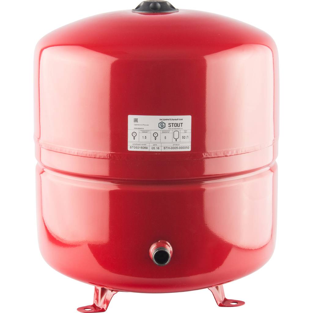 STOUT STH-0005 Расширительный бак на отопление 50 л. (цвет красный .