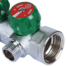 STOUT  SMB-6849-011204 STOUT Коллектор регулирующий 1", 4 отвода 1/2" плоское уплотнение