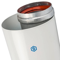 STOUT  Элемент дымохода  DN60/100 труба коаксиальная 1000 мм п/м, уплотнения и хомут в комплекте