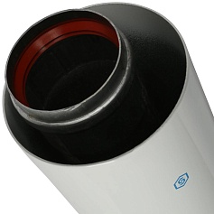 STOUT  Элемент дымохода  O60/100 труба коаксиальная 2000 мм п/м, уплотнения и хомут в комплекте (лого),групповая упаковка 9 шт.