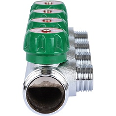STOUT  SMB-6849-011204 STOUT Коллектор регулирующий 1", 4 отвода 1/2" плоское уплотнение