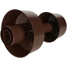 STOUT SCR-6010-800023 STOUT Оголовок вертикальный с ветрозащитой традиц. коакс. D60(п)/100(п) КОРИЧНЕВЫЙ широкий