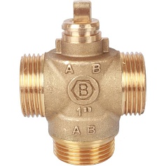 STOUT  Компактный 3-Ходовой зональный клапан, сервопривод 230V, с кабелем 1м., НР 1"