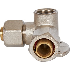 STOUT   Тройник настенный с креплением для металлопластиковых труб винтовой