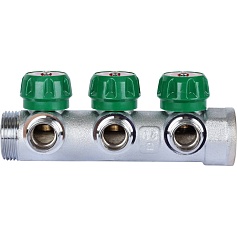 STOUT  SMB-6849-011203 STOUT Коллектор регулирующий 1", 3 отвода 1/2" плоское уплотнение