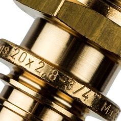 STOUT  Переходник с наружной резьбой 20xR 3/4" для труб из сшитого полиэтилена аксиальный