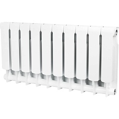 STOUT  Space 350 10 секций радиатор биметаллический боковое подключение RAL9016