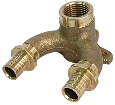 Проточный настенный угольник STOUT 16x1/2" бронзовый для труб из сшитого полиэтилена