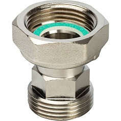 STOUT  Разъемное соединение с плоским уплотнением и обратным клапаном, никелированное 3/4"