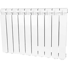 STOUT  Bravo 500 10 секции радиатор алюминиевый нижнее правое подключение (белый RAL 9010)