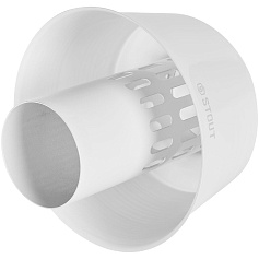 STOUT SCR-0080-800002 STOUT Оголовок вертикальный с ветрозащитой традиц. D80(п) БЕЛЫЙ широкий