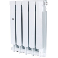 STOUT  Space 500 5 секций радиатор биметаллический нижнее правое подключение RAL9016