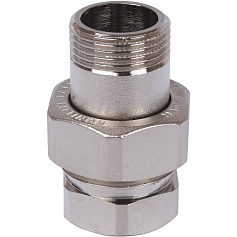 STOUT  Разъемное соединение "американка" ВН, никелированное, уплотнение под гайкой по плоскости, 3/4”