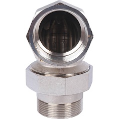 STOUT  Разъемное угловое  соединение "американка" ВН, уплотнение под гайкой o-ring кольцо, никелированное 2"