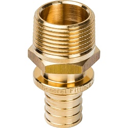 STOUT  Переходник с наружной резьбой 20xR 3/4" для труб из сшитого полиэтилена аксиальный