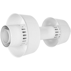 STOUT SCR-8125-800002 STOUT Оголовок вертикальный с ветрозащитой традиц. коакс. D80(п)/125(п) БЕЛЫЙ широкий