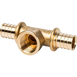 STOUT  Тройник-переходник с внутренней резьбой 32xR 1" для труб из сшитого полиэтилена аксиальный