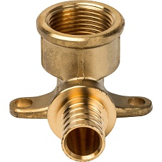 STOUT  Угольник настенный с креплением 20xRp 3/4" для труб из сшитого полиэтилена аксиальный