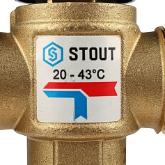 STOUT  Насосно-смесительный узел с термостатическим клапаном 20-43°C, без насоса