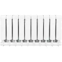 STOUT  Space 350 10 секций радиатор биметаллический боковое подключение RAL9016