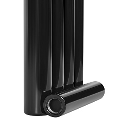 Стальной трубчатый радиатор STOUT TUBE ROUND 4 секции боковое подключение R40 1-1750-4 RAL9005