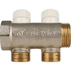 STOUT  Коллектор распределительный 1", 2 отвода 3/4"ЕК 