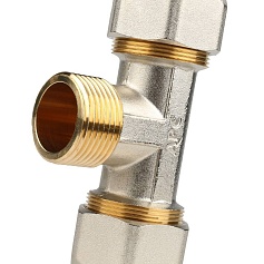 STOUT   Тройник-переходник с наружной резьбой 1"x32 для металлопластиковых труб винтовой