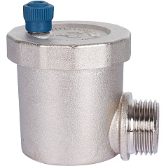 STOUT  Воздухоотводчик автоматический вертикальный выпуск, угл.подкл. нар.р. 1/2" никель.