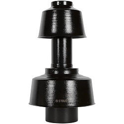 STOUT SCR-8125-800012 STOUT Оголовок вертикальный с ветрозащитой традиц. коакс. D80(п)/125(п) ЧЕРНЫЙ широкий