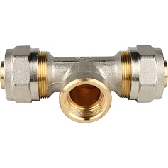 STOUT   Тройник-переходник с внутренней резьбой 3/4"х26 для металлопластиковых труб винтовой