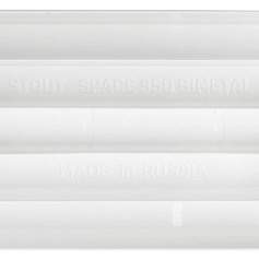 STOUT  Space 350 4 секции радиатор биметаллический боковое подключение RAL9016