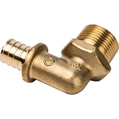 STOUT  Угольник-переходник с наружной резьбой 20xR 3/4" для труб из сшитого полиэтилена аксиальный