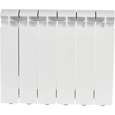 STOUT ALPHA 350 6 секций радиатор алюминиевый боковое подключение (белый RAL 9016)