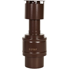STOUT SCR-8610-800021 STOUT Оголовок вертикальный с ветрозащитой конденсац. коакс. D60(п)/100(п) КОРИЧНЕВЫЙ узкий