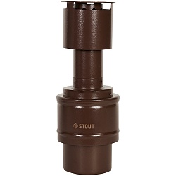 STOUT SCR-8610-800021 STOUT Оголовок вертикальный с ветрозащитой конденсац. коакс. D60(п)/100(п) КОРИЧНЕВЫЙ узкий