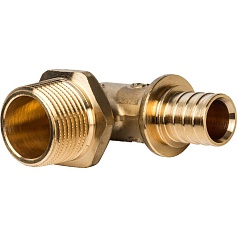 STOUT  Угольник-переходник с наружной резьбой 20xR 3/4" для труб из сшитого полиэтилена аксиальный