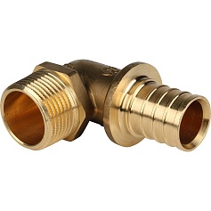 STOUT  Угольник-переходник с наружной резьбой 32xR 1" для труб из сшитого полиэтилена аксиальный