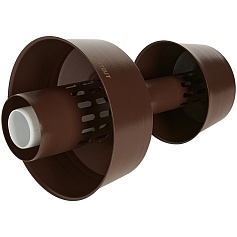 STOUT SCR-8610-800022 STOUT Оголовок вертикальный с ветрозащитой конденсац. коакс. D60(п)/100(п) КОРИЧНЕВЫЙ широкий