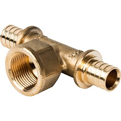 STOUT  Тройник-переходник с внутренней резьбой 20xR 3/4" для труб из сшитого полиэтилена аксиальный