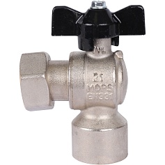 STOUT  Кран шаровой с накидной гайкой угловой, ВР/накидная гайка, ручка бабочка 3/4x3/4