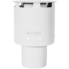STOUT SCR-0080-800001 STOUT Оголовок вертикальный с ветрозащитой сварной традиц. D80(п) БЕЛЫЙ узкий