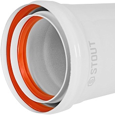 STOUT SCR-0080-810250 STOUT Удлинитель дымохода утепленный традиц. D80(п-м), L250 (воздуховод до 105 градусов)