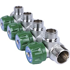 STOUT  SMB-6849-341204 STOUT Коллектор регулирующий 3/4", 4 отвода 1/2" плоское уплотнение