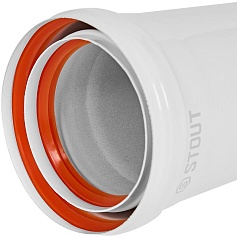 STOUT SCR-0080-820250 STOUT Удлинитель дымохода утепленный традиц. D80(п-м), L250 (газоход до 185 градусов)