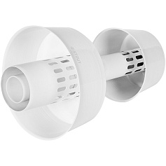 STOUT SCR-8610-800002 STOUT Оголовок вертикальный с ветрозащитой конденсац. коакс. D60(п)/100(п) БЕЛЫЙ широкий