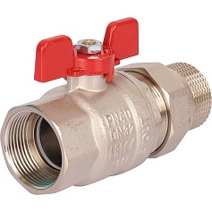 STOUT  Кран шаровой полнопроходной с "американкой", ВР/НР, ручка бабочка 1 1/4 (EPDM)