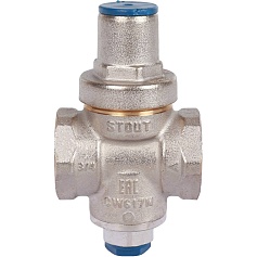 STOUT  Редуктор давления PN16 вн/вн 3/4" с выходом под манометр