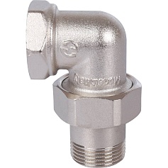 STOUT  Разъемное угловое  соединение "американка" ВН, уплотнение под гайкой o-ring кольцо, никелированное 3/4