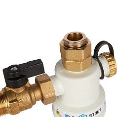 STOUT SFW SFW-0072-000020 STOUT Фильтр -шламоотделитель с магнитом для настенных котлов, G 3/4M-G 3/4RN-G 3/4M,