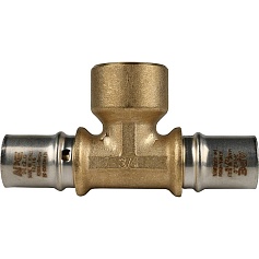 STOUT   Тройник-переходник с внутренней резьбой 20х3/4"х20 для металлопластиковых труб прессовой